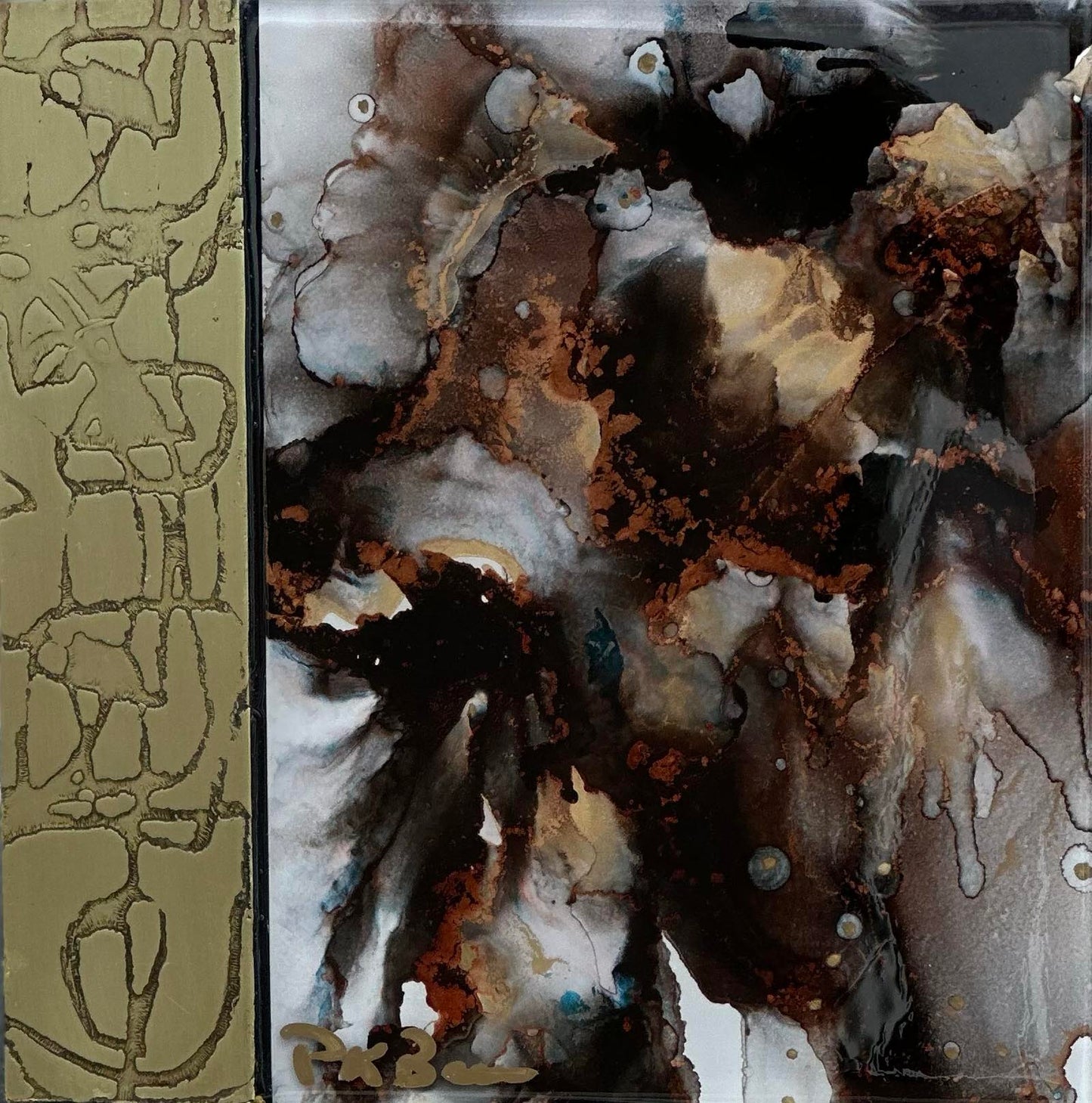 Black and Brown Floral Original Art
