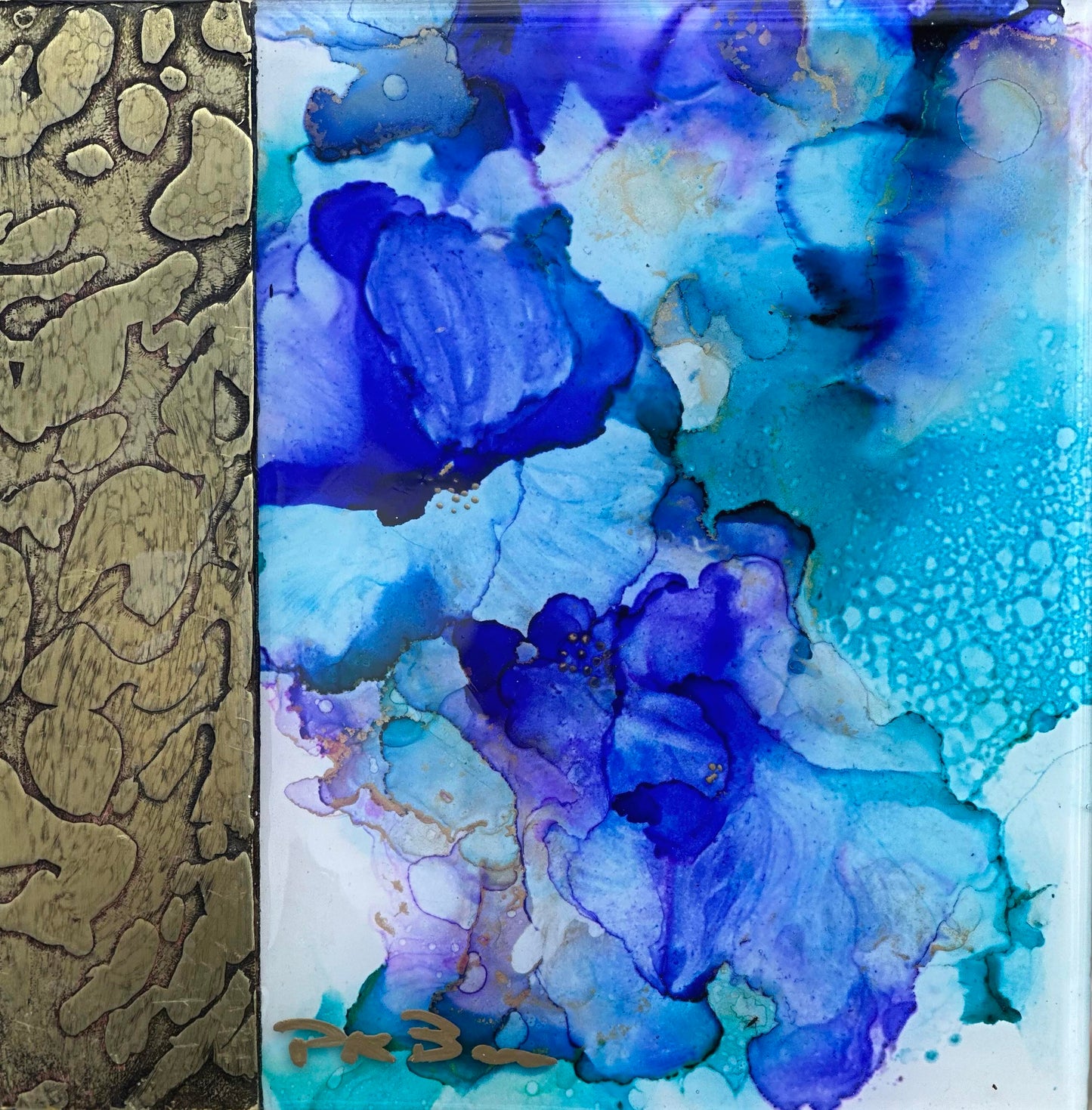 Blue Floral Original Art