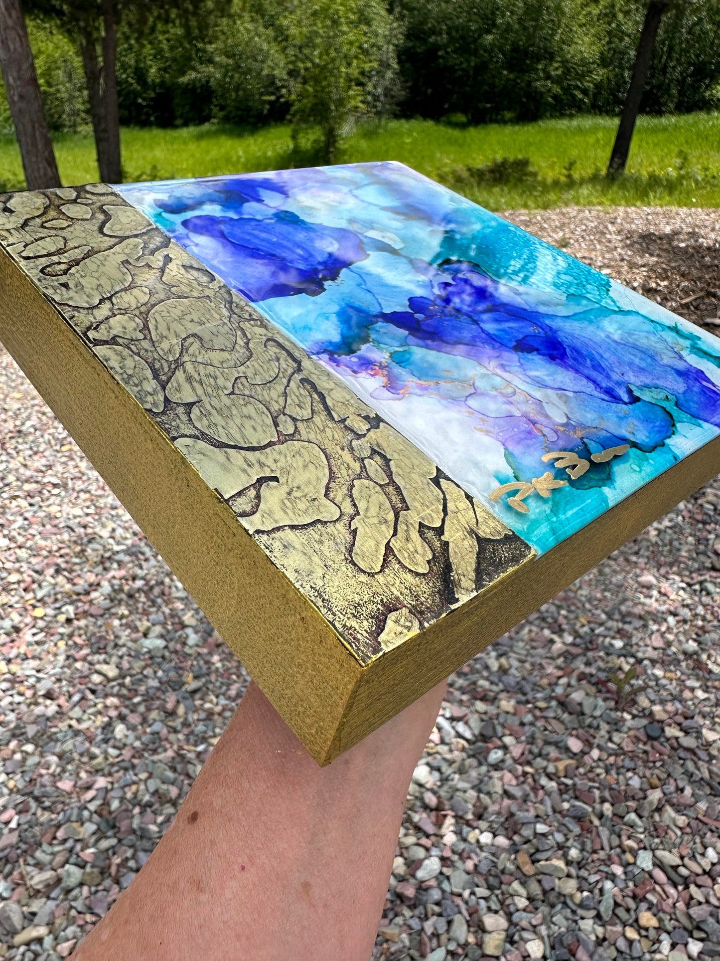 Blue Floral Original Art