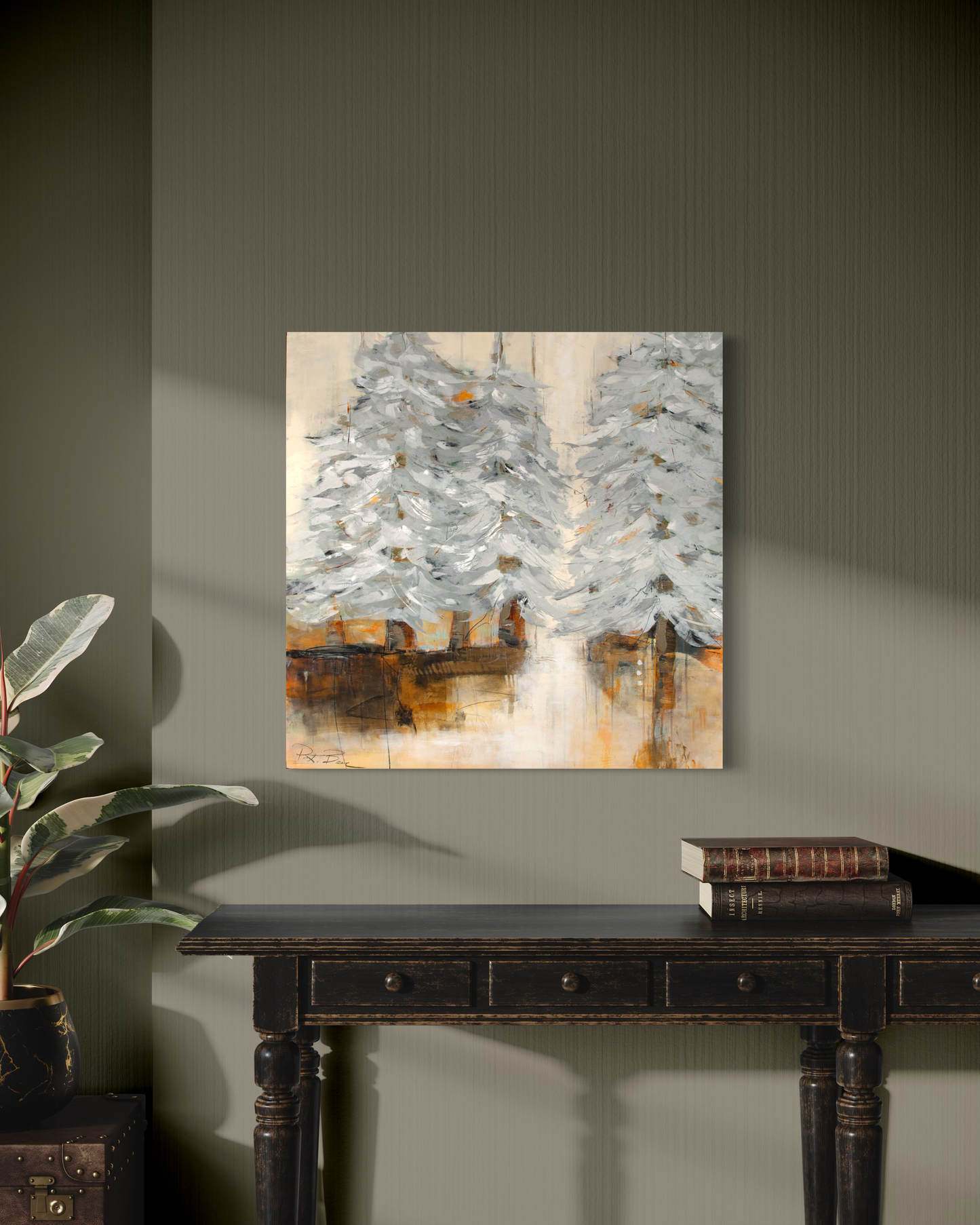 Gold and Silver Original painting 36x36x2 oil and cold wax on wood panel