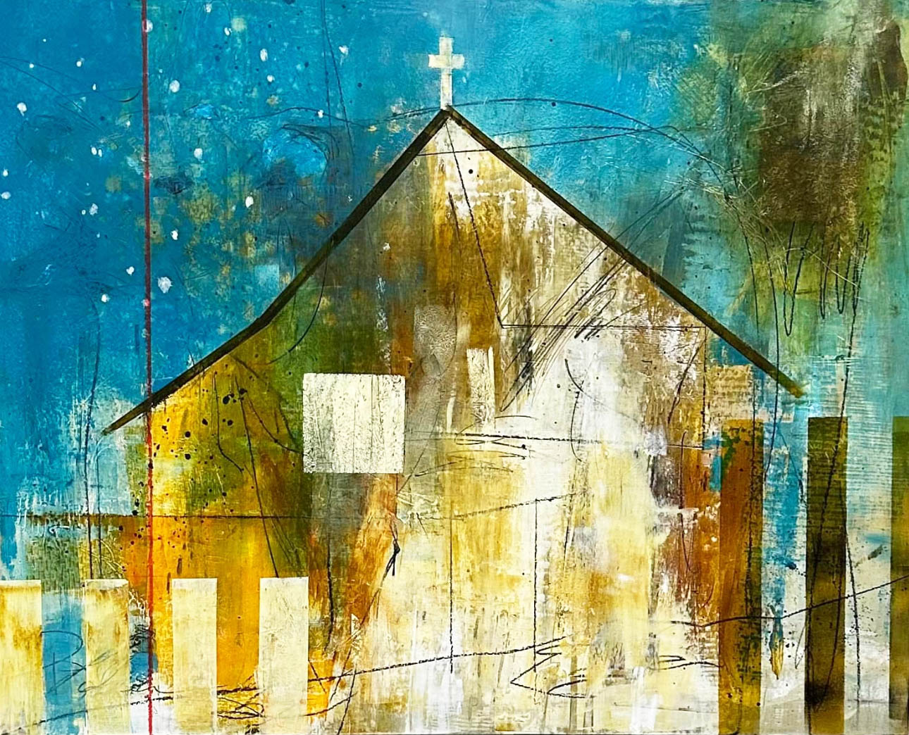 Simpler Times 24X30X2 on wood cradled panel ready to hang
