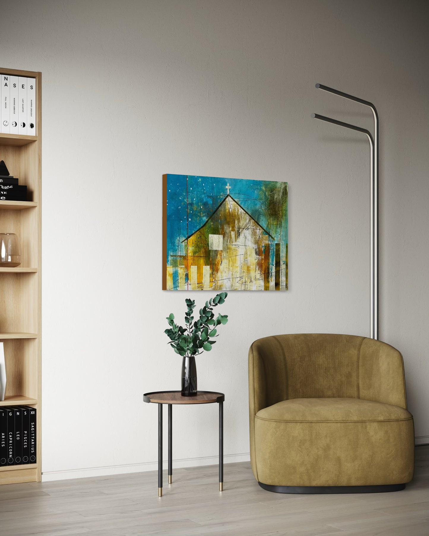 Simpler Times 24X30X2 on wood cradled panel ready to hang