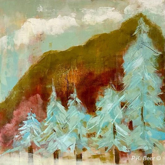 When Trees Sing Original Painting- 36x36x2 Oil and cold wax on wood panel