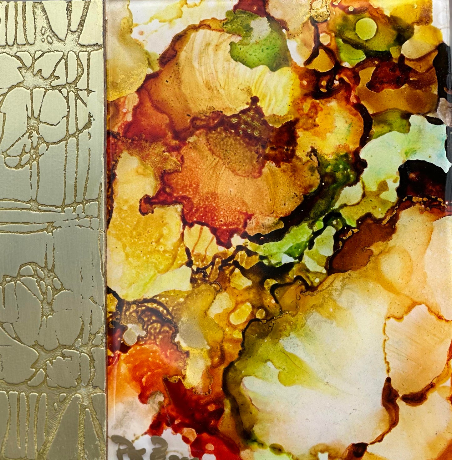 Golden Yellow Floral Original Art