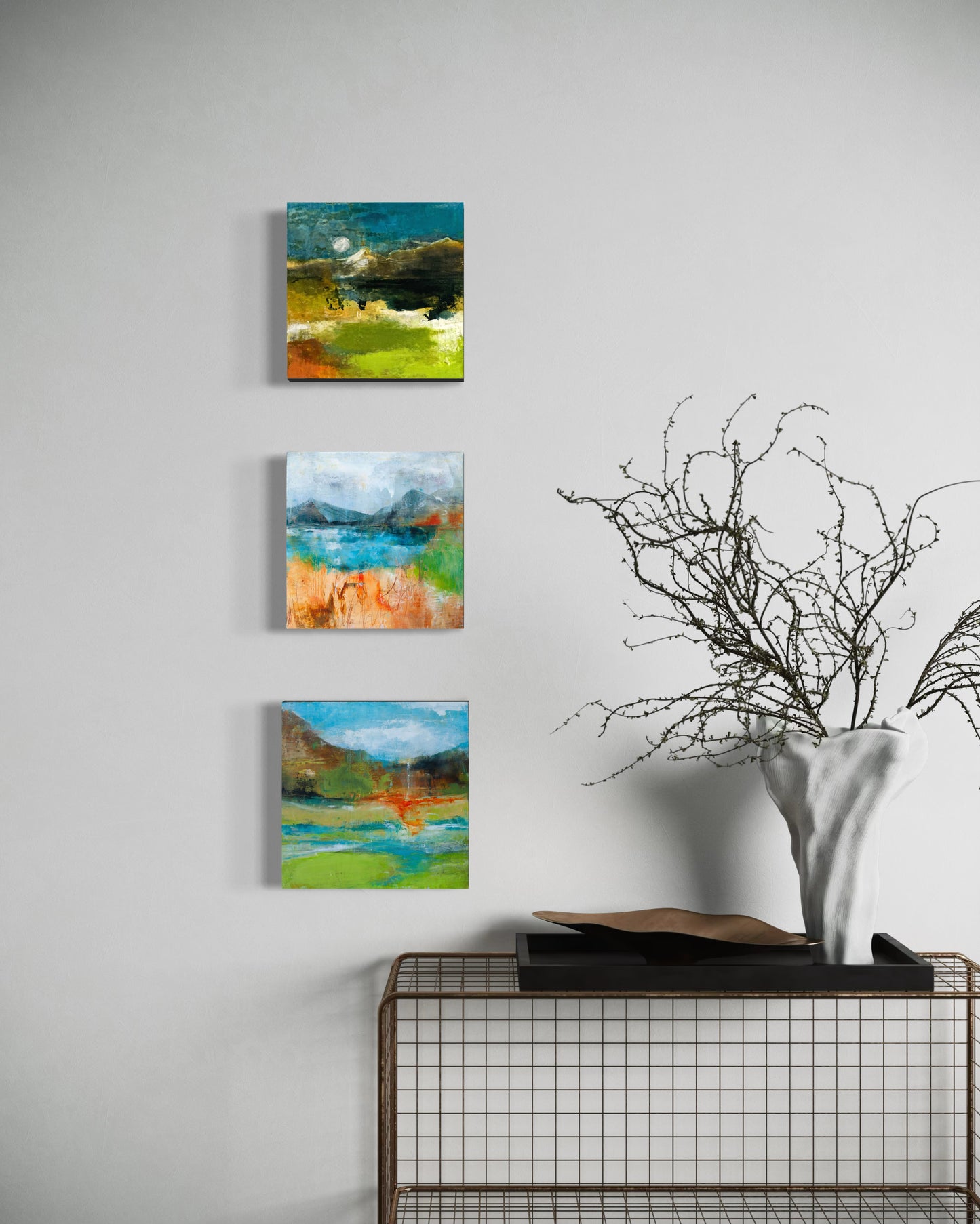Turbulent Skies and Moonlight bundle (Three 10x10x1.5 original paintings)
