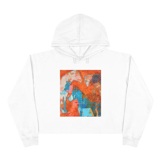 Artistic Crop Hoodie: Vibrant Design for Creative Souls, Streetwear, Gift for Artists, Casual Outfit, Festival Wear, Cozy Layer