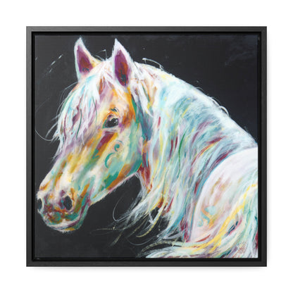 Girl Gotta Run (horse) Gallery Canvas Wraps, Square Frame