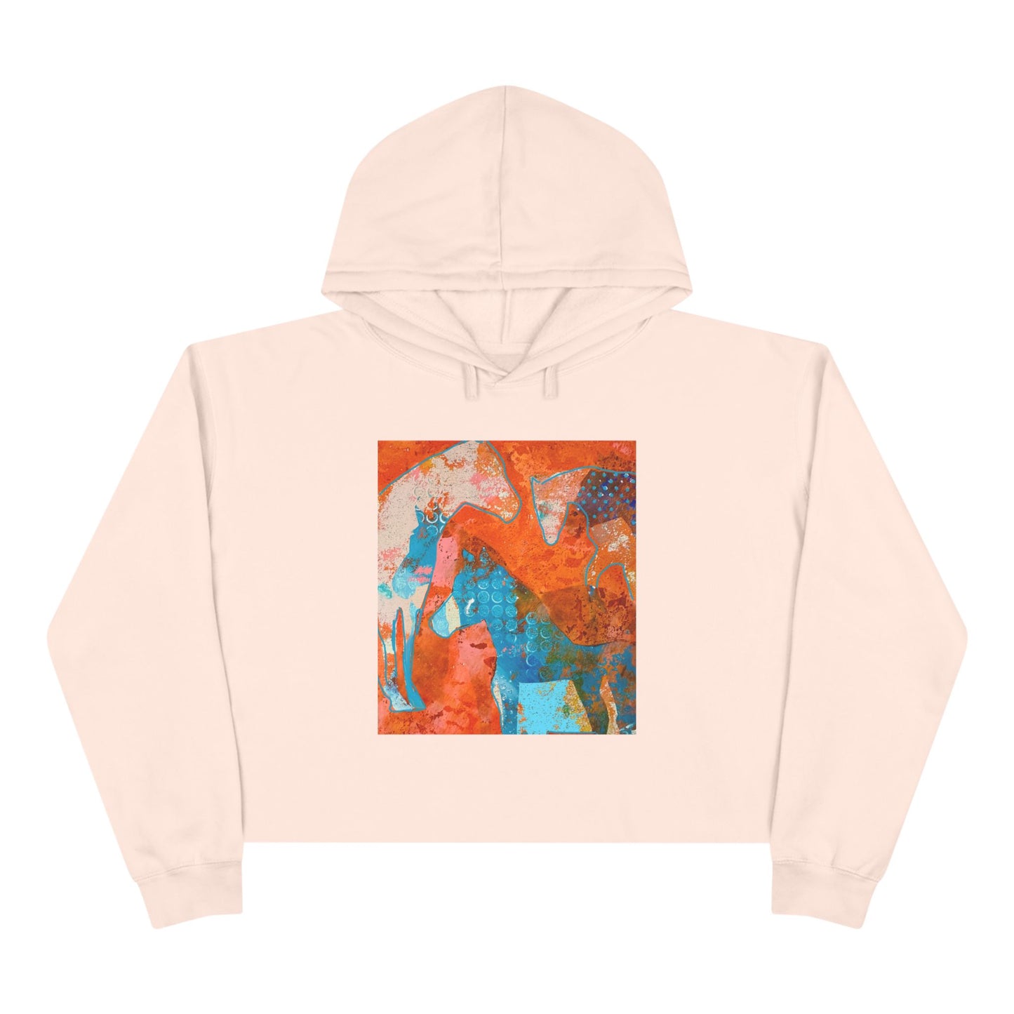 Artistic Crop Hoodie: Vibrant Design for Creative Souls, Streetwear, Gift for Artists, Casual Outfit, Festival Wear, Cozy Layer